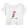 Love in the Air Romantic Cats Crop Top