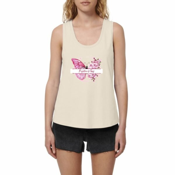 Positive Vibes  Butterfly Print Loose fitting women's tank top