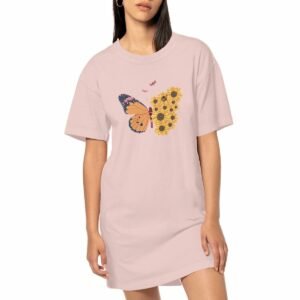 Unique Butterfly style  Women's Vintage T-shirt Dress